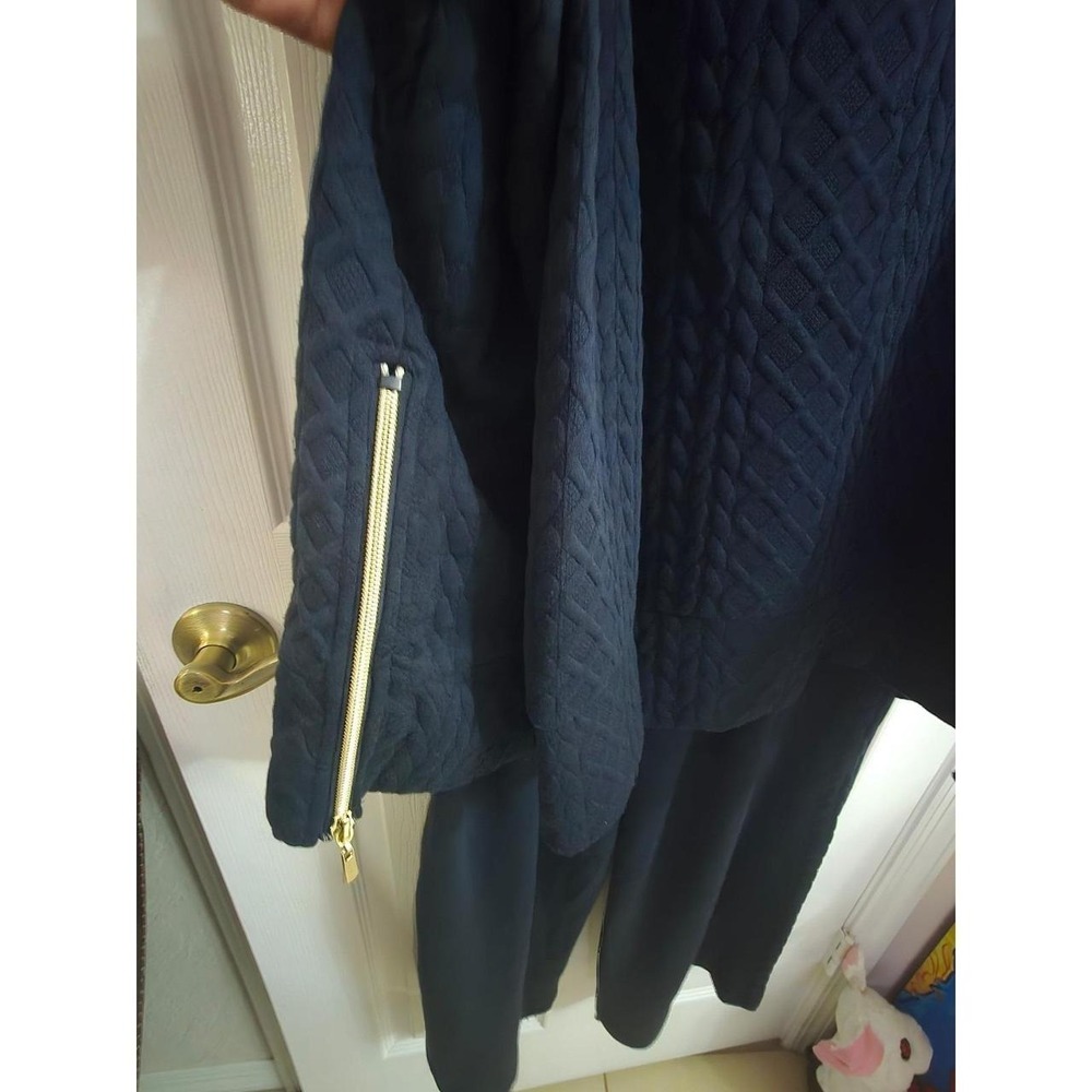 NWT Nanette Lepore Quilted Crewneck & Pants Lounge Set Dark Sapphire XL MSRP $99 - Picture 5 of 7